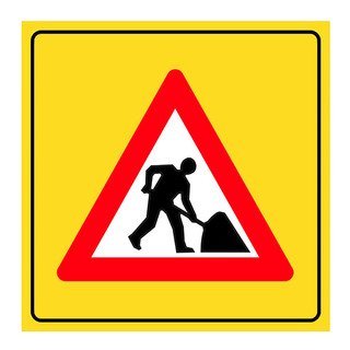 Yolda Çalışma Var Levhası