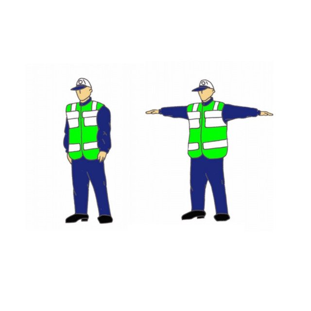 Görevli yana dönükse: Ön-arka kapalı, sağ-sol açık